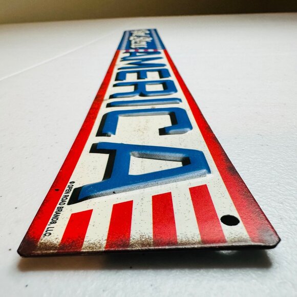 God Bless America small metal patriotic sign Fourth of July Independence Day - Picture 2 of 10